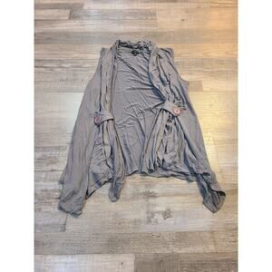 Storm small women's grey open front sleeveless cardigan